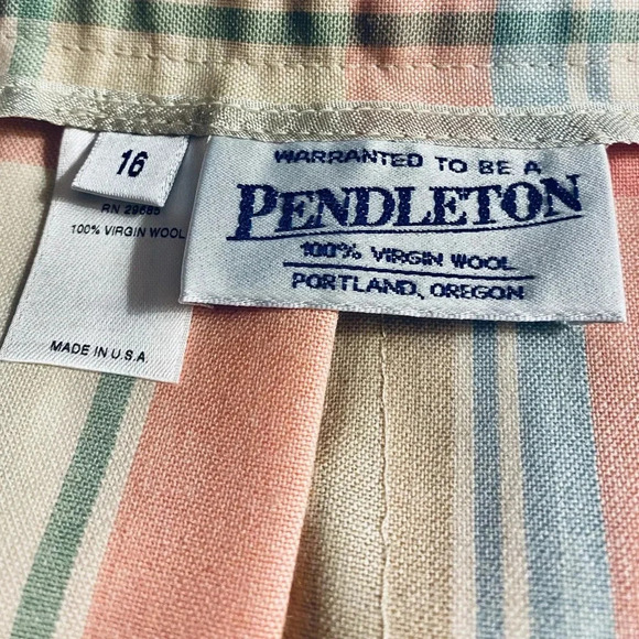PENDLETON | Vintage 100% Virgin Wool Pleated Midi Skirt Size 16 - Picture 7 of 7